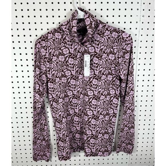 J.Crew vintage floral turtleneck top - Picture 1 of 4